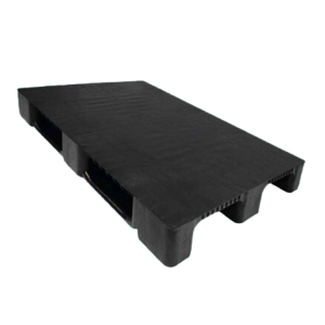 100x120x15cm Siyah Kapalı 15kg 3 Kızaklı PPC Plastik Palet