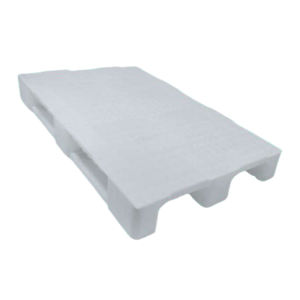 80x120x15cm Beyaz Kapalı 13kg 3 Kızaklı HDPE Plastik Palet