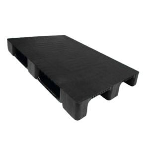 80x120x15cm Siyah Kapalı 13kg 3 Kızaklı HDPE Plastik Palet